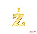 Click here to View - 22Kt Gold Initial Penant (Z) 