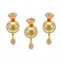 22k Gold Precious Stone Pendant Set - Click here to buy online - 1,225 only..