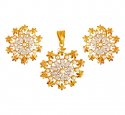 22K Gold Pearls Pendant Set - Click here to buy online - 1,959 only..