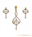 18k Gold Diamond Pendant Set - Click here to buy online - 6,074 only..