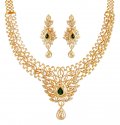 18kt Diamond Necklace Set - Click here to buy online - 42,838 only..