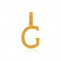 22Kt Gold Pendant with Initial(G) - Click here to buy online - 149 only..