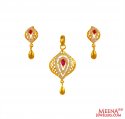 22K Gold  Pendant Set - Click here to buy online - 989 only..