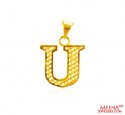 Click here to View - 22Kt Gold Initial Pendant (U) 