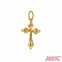 22K Gold Cross Pendant  - Click here to buy online - 203 only..