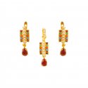 22Karat Gold Muti Stone Pendant set - Click here to buy online - 973 only..