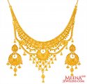 Necklace Earring Set 22K Gold - Click here to buy online - 4,705 only..