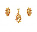 22K Gold Fancy Pendant Set - Click here to buy online - 1,107 only..