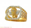 22k Mens Ganpati 2 Tone Ring - Click here to buy online - 754 only..