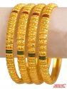 22Kt Gold Meenakari Bangles (4 pc)