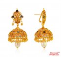 Precious Stones Jhumki 22 Kt Gold - Click here to buy online - 3,907 only..