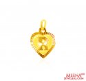 Click here to View - 22Kt Gold Initial Pendant (R) 