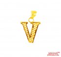 Click here to View - 22Kt Gold Initial Pendant (V) 