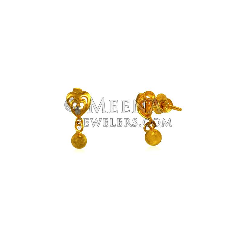 Designer 22K Gold Earrings - ErGt24417 - 22 Kt Gold earrings designed ...