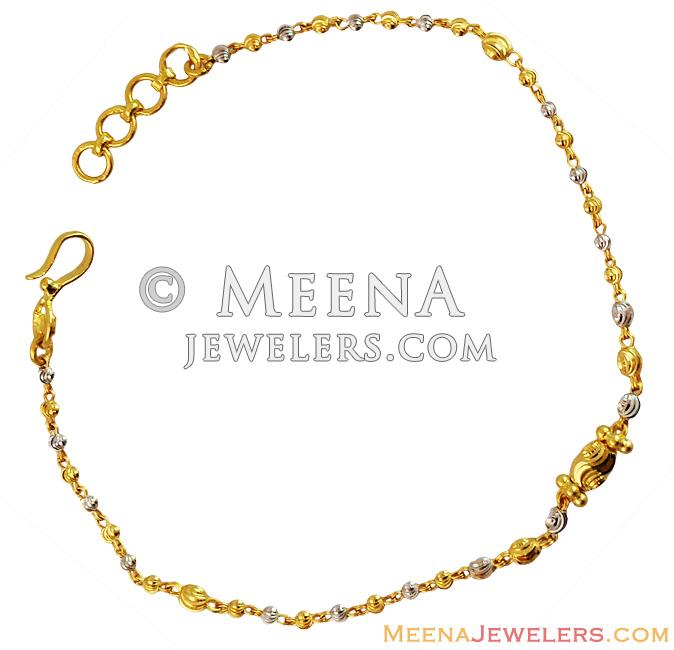 Two Tone 22k Gold Bracelet brla14507 22k Gold Ladies Fancy Bracelet