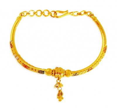 22K Gold Three Tone Bracelet  ( Ladies Bracelets )