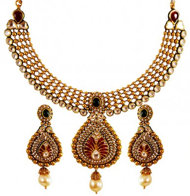 22K Gold Antique Necklace  ( Antique Necklace Sets )