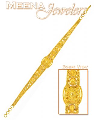 22Kt Gold Filigree Work Bracelet ( Ladies Bracelets )