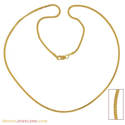 22k Indian Gold Chain (16 inches) ( Plain Gold Chains )