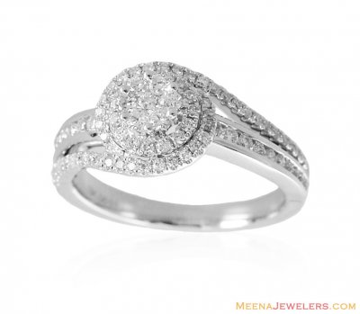 Halo Style 18K Gold Diamond Ring  ( Diamond Rings )