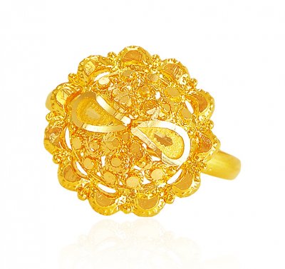 22Kt Gold Filigree Ring  ( Ladies Gold Ring )