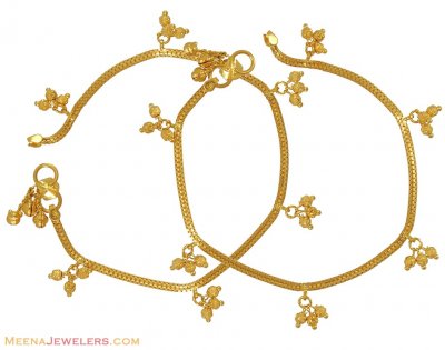 22K  GoldLadies Anklet (Pair) ( Gold Anklets )