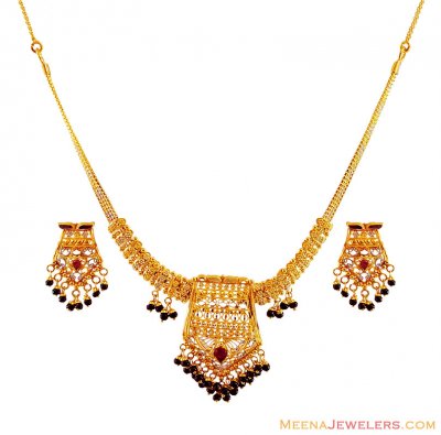 22K Gold Necklace Set ( 22 Kt Gold Sets )