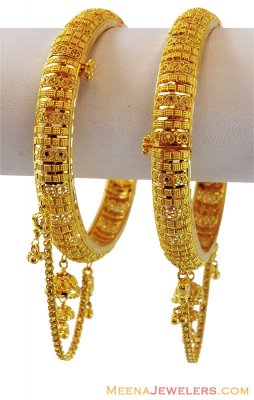 Fancy 22K Gold Kada 2 Pc  ( Kadas )