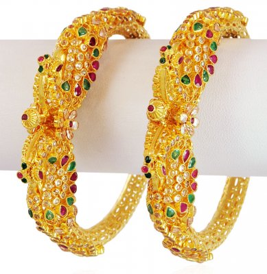 22K Gold Peacock Kada (2PCs) ( Kadas )