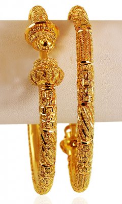 22K Gold Pipe Kada (Pair) ( Kadas )