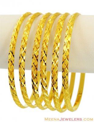 22k Gold Bangles Set(Set of 6) ( Set of Bangles )