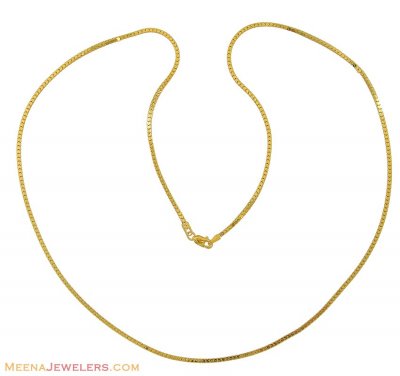 22Kt Gold Box Chain (22 Inch) ( Plain Gold Chains )