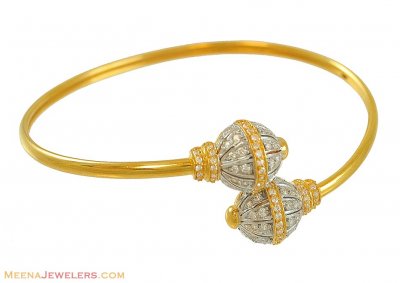 22k Two Tone Signity Kada ( Stone Bangles )