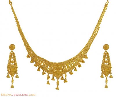 Indian Gold Necklace Set ( 22 Kt Gold Sets )