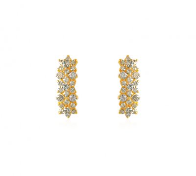 22K Fancy CZ Earrings ( Precious Stone Earrings )