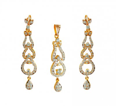 22K  Two Tone Fancy pendant set ( Fancy Pendant Set )