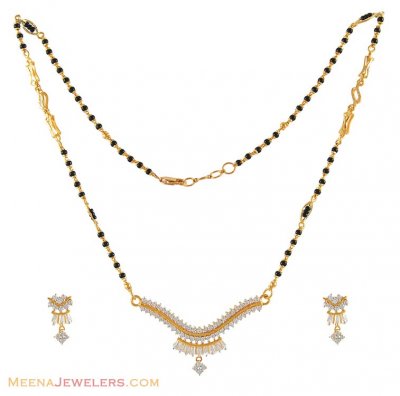 22Kt Signity Mangalsutra Set ( Gold Mangalsutra Sets )