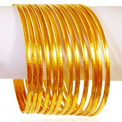 22kt Gold Bangles Set (12 pcs) ( Set of Bangles )