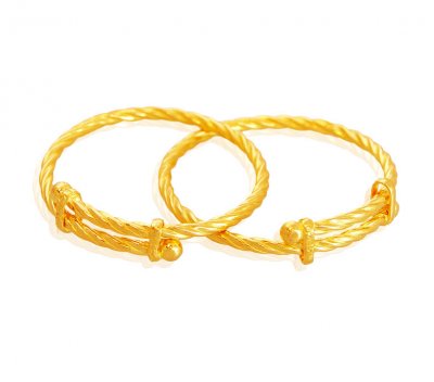 22K Gold Baby Kada (2PCs) ( Baby Bangles )