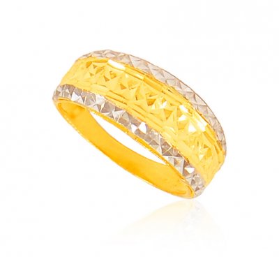 22 Karat Gold Two Tone Ring ( Ladies Gold Ring )