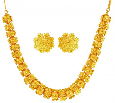 22Kt Gold Necklace Earring Set ( 22 Kt Gold Sets )