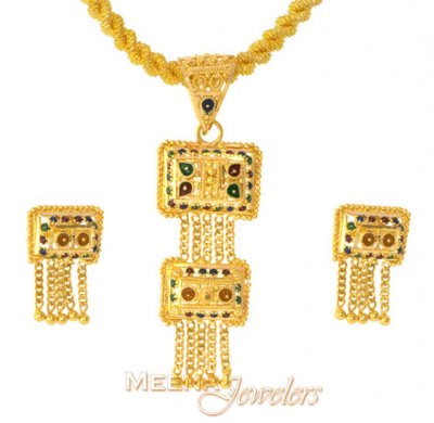 MeenaKari Gold Pendant Set ( Gold Pendant Sets )