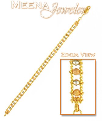 22Kt Gold Three tone Ladies Bracelet ( Ladies Bracelets )