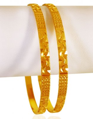 22KT Gold Machine Bangles (2 Pc) ( Set of Bangles )