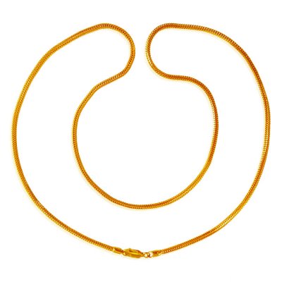 22K Gold Plain Chain(22inch) ( Plain Gold Chains )