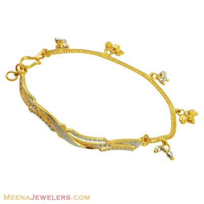 22k 2 Tone Bangle Bracelet  ( Ladies Bracelets )