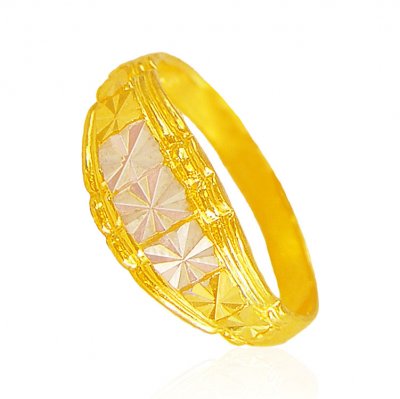 22K Gold Two Tone Ring ( Ladies Gold Ring )