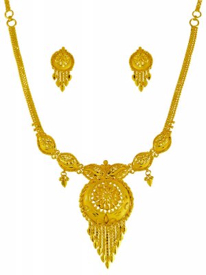 22Kt Gold Necklace Earring Set ( 22 Kt Gold Sets )