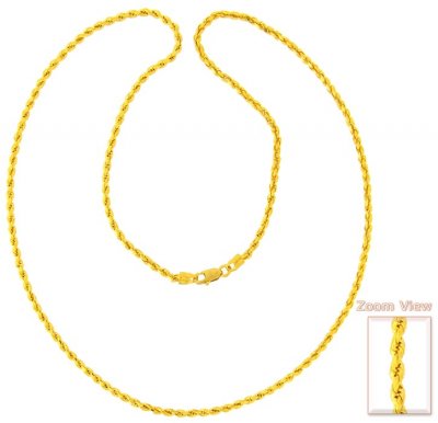 Gold Rope Chain (20 Inch) ( Plain Gold Chains )