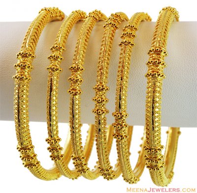 22k Designer Pipe Bangles Filigree ( Set of Bangles )